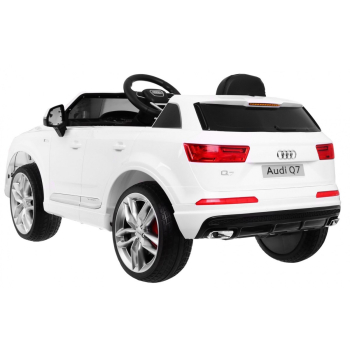 Audi Q7 Quattro S-Line na akumulator Biały + Pilot + Wolny Start + EVA + Radio MP3 LED